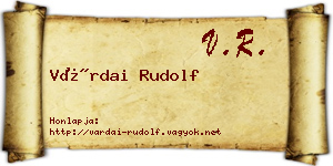 Várdai Rudolf névjegykártya